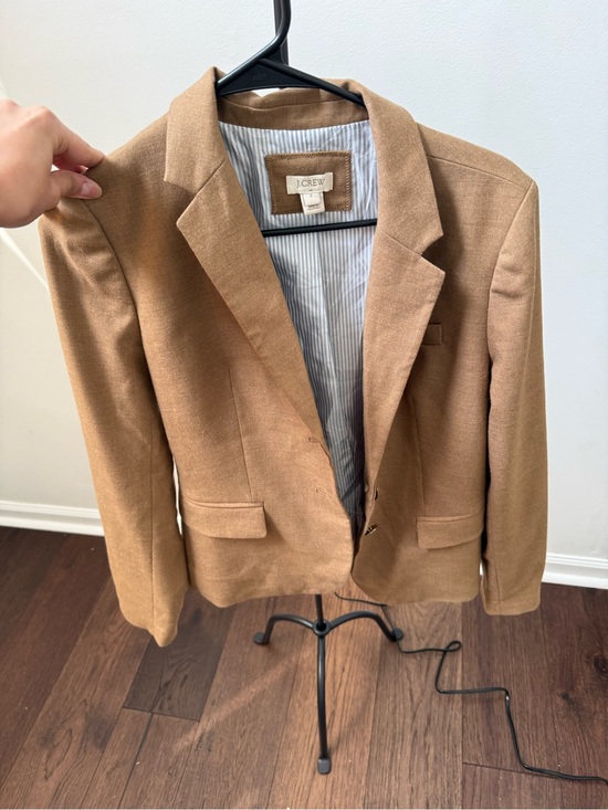 J. Crew Jackets & Blazers - J. Crew Camel Blazer with Stripe Lining